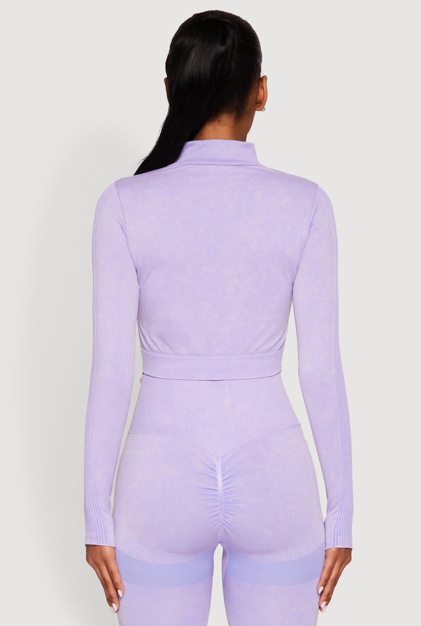 Seamless Mineral Wash Crop Track Jacket