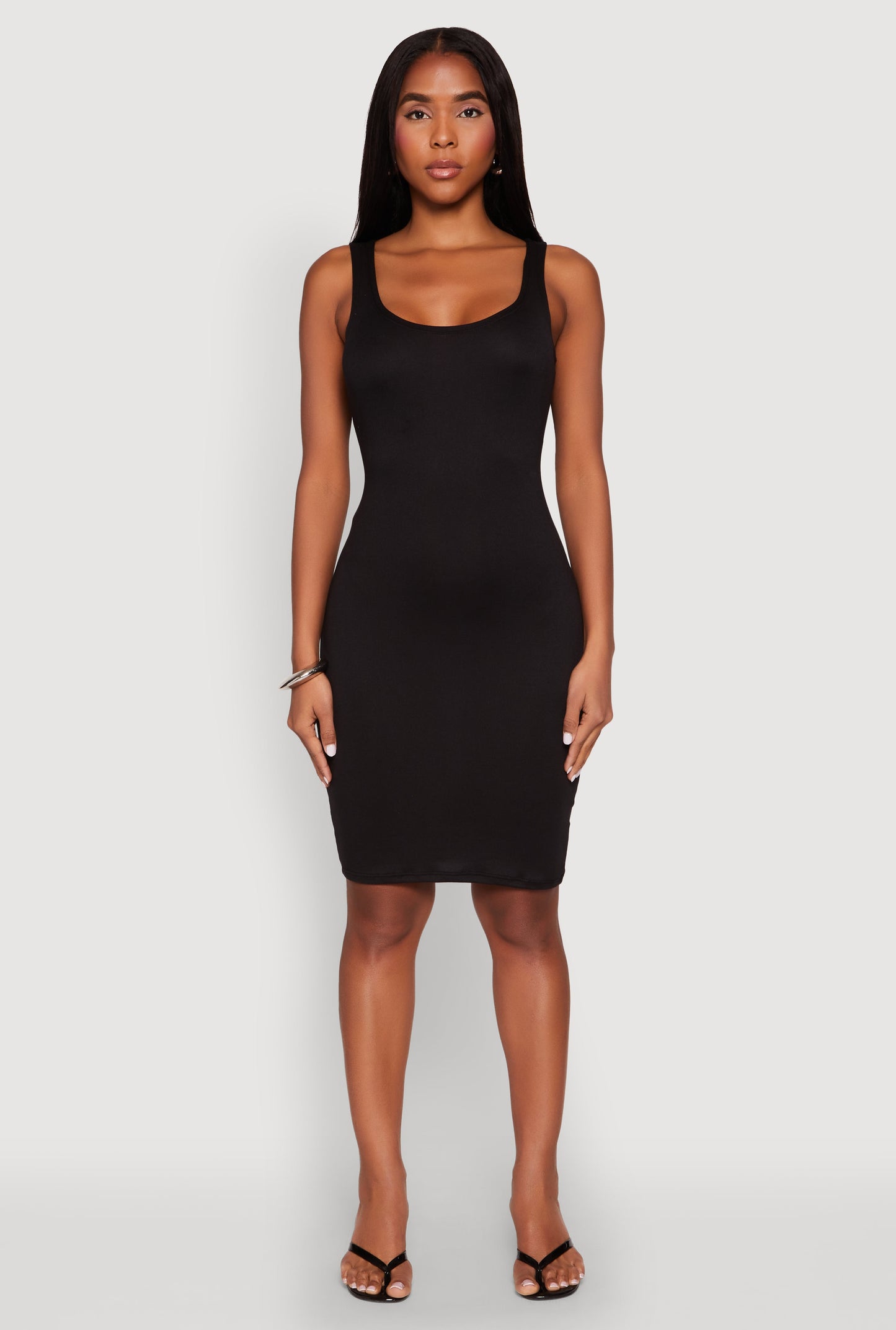 Scoop Neck Midi Tank Dress