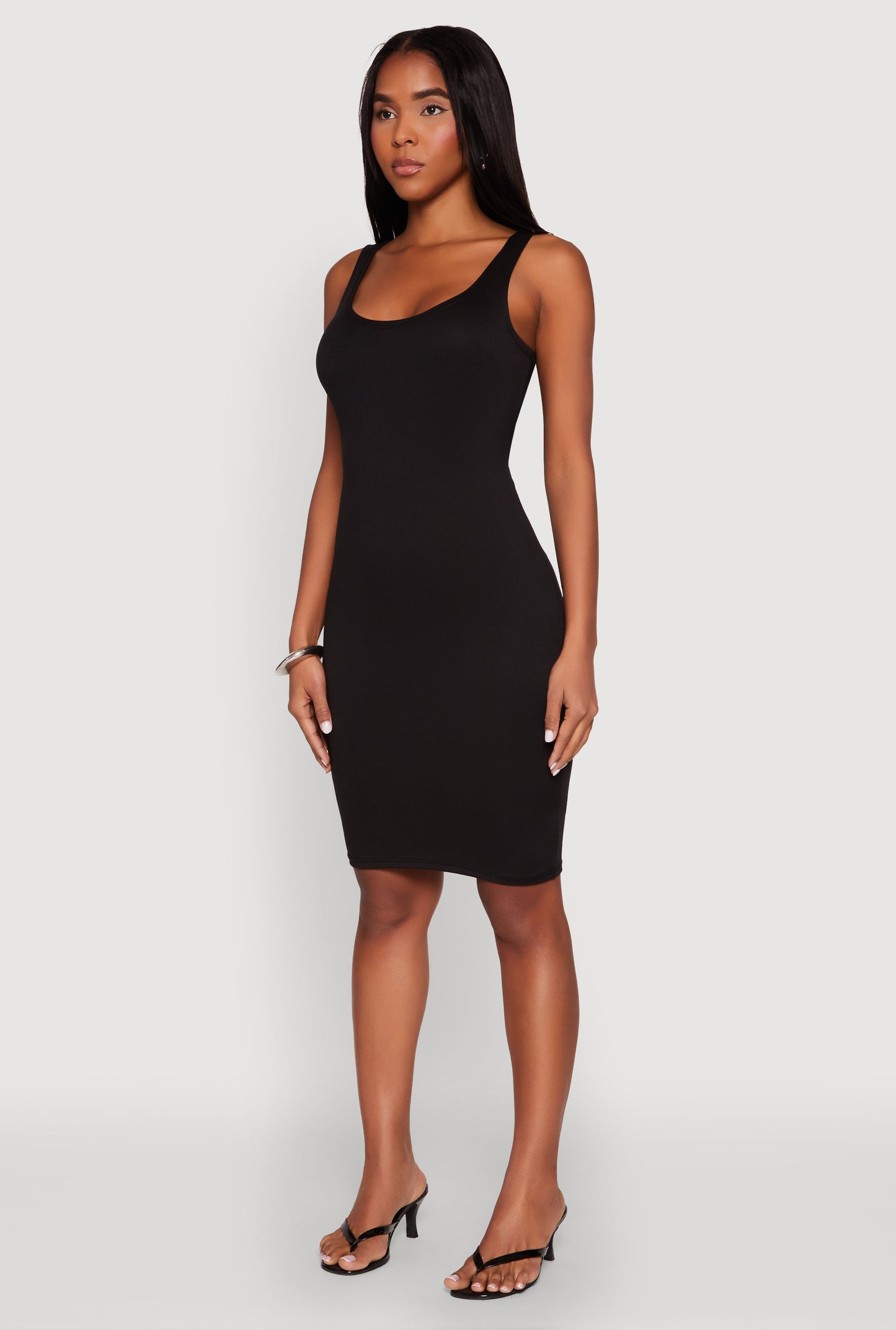 Scoop Neck Midi Tank Dress