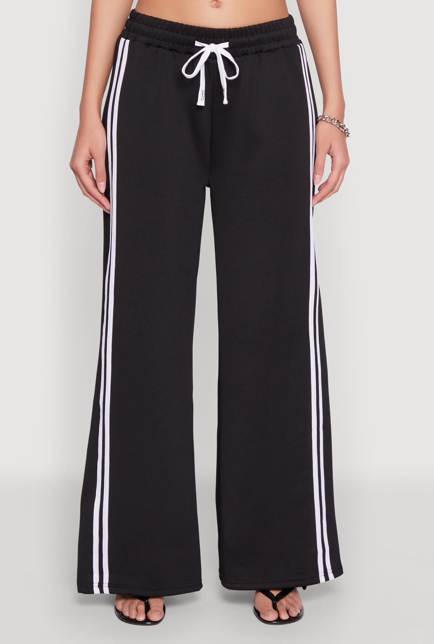 Varsity Stripe Split Wide Leg Track Pants