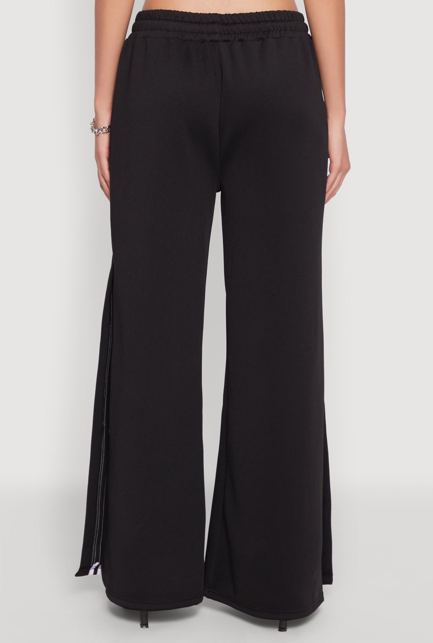 Varsity Stripe Split Wide Leg Track Pants