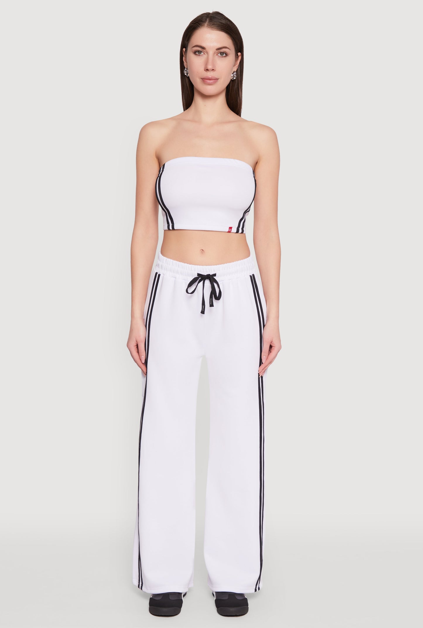 Varsity Stripe Split Wide Leg Track Pants