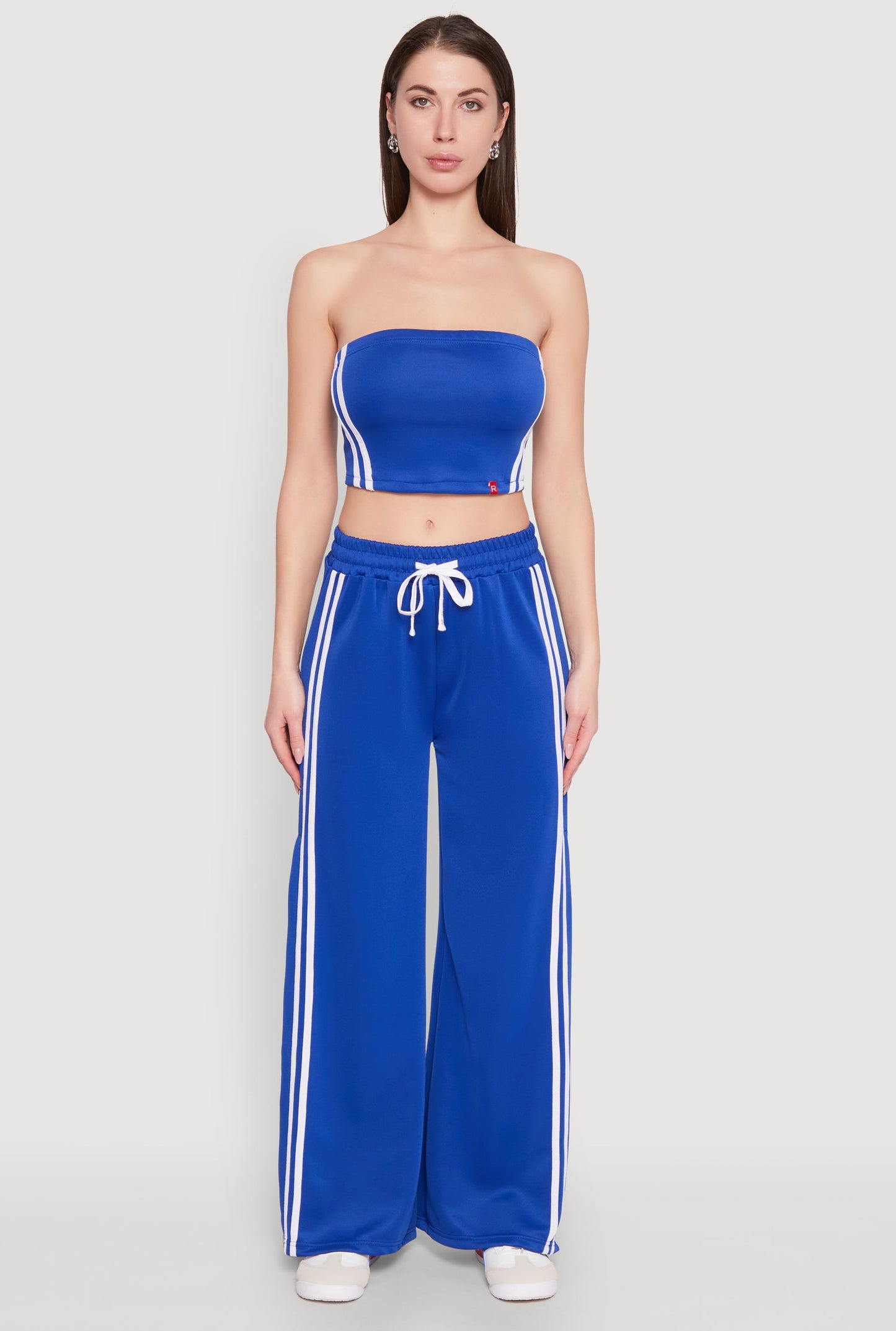 Varsity Stripe Split Wide Leg Track Pants