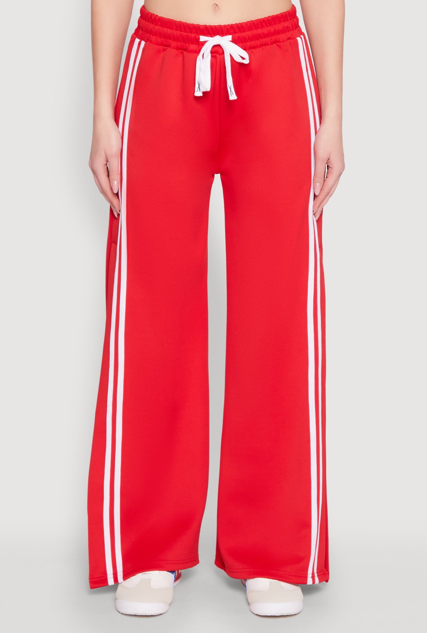 Varsity Stripe Split Wide Leg Track Pants