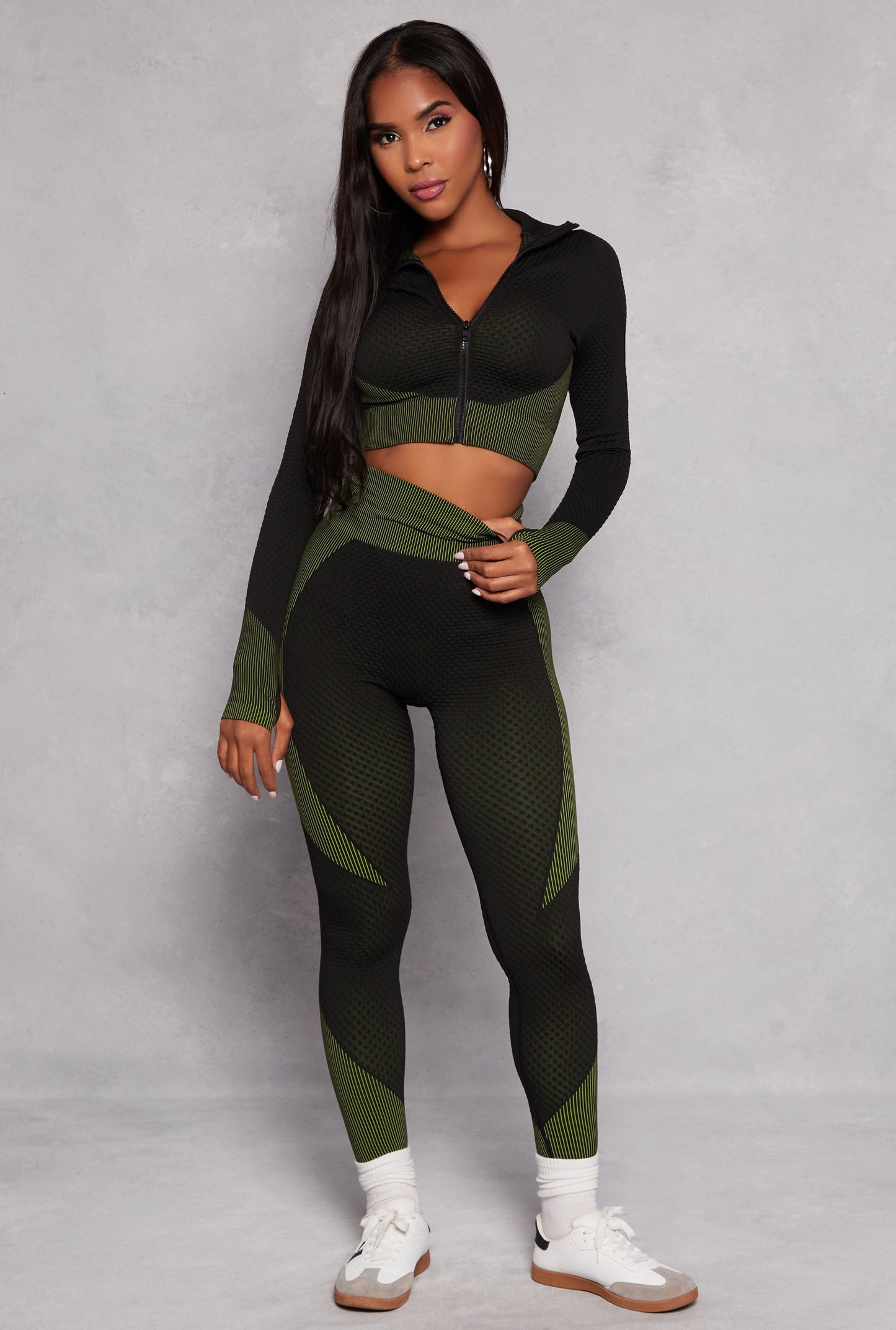 Seamless Textured Knit High Waist Leggings
