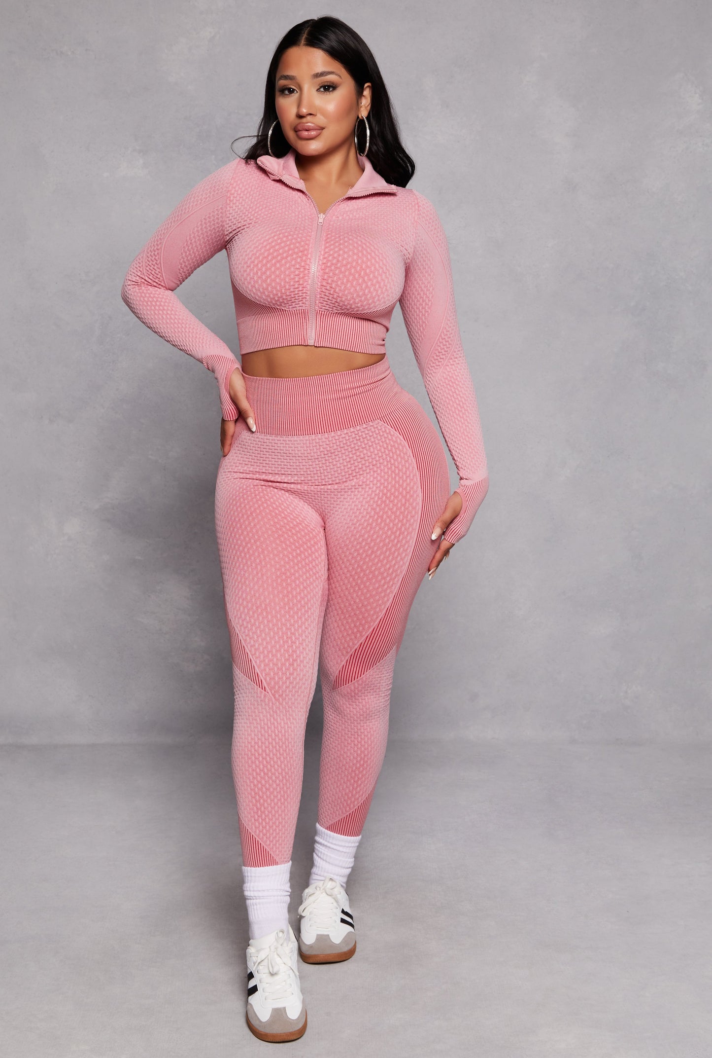 Seamless Textured Knit High Waist Leggings
