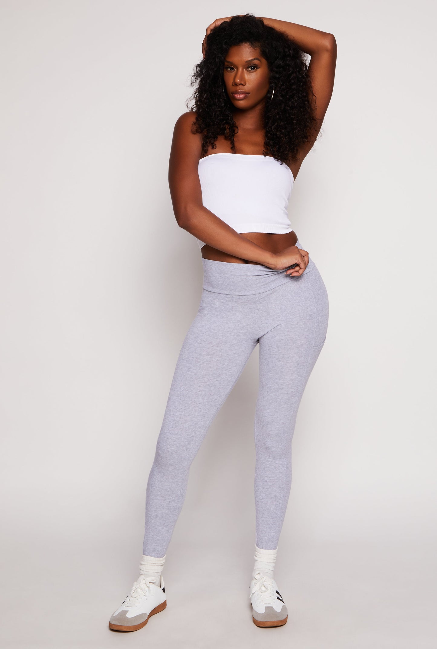 Solid High Waisted Cell Phone Pocket Leggings