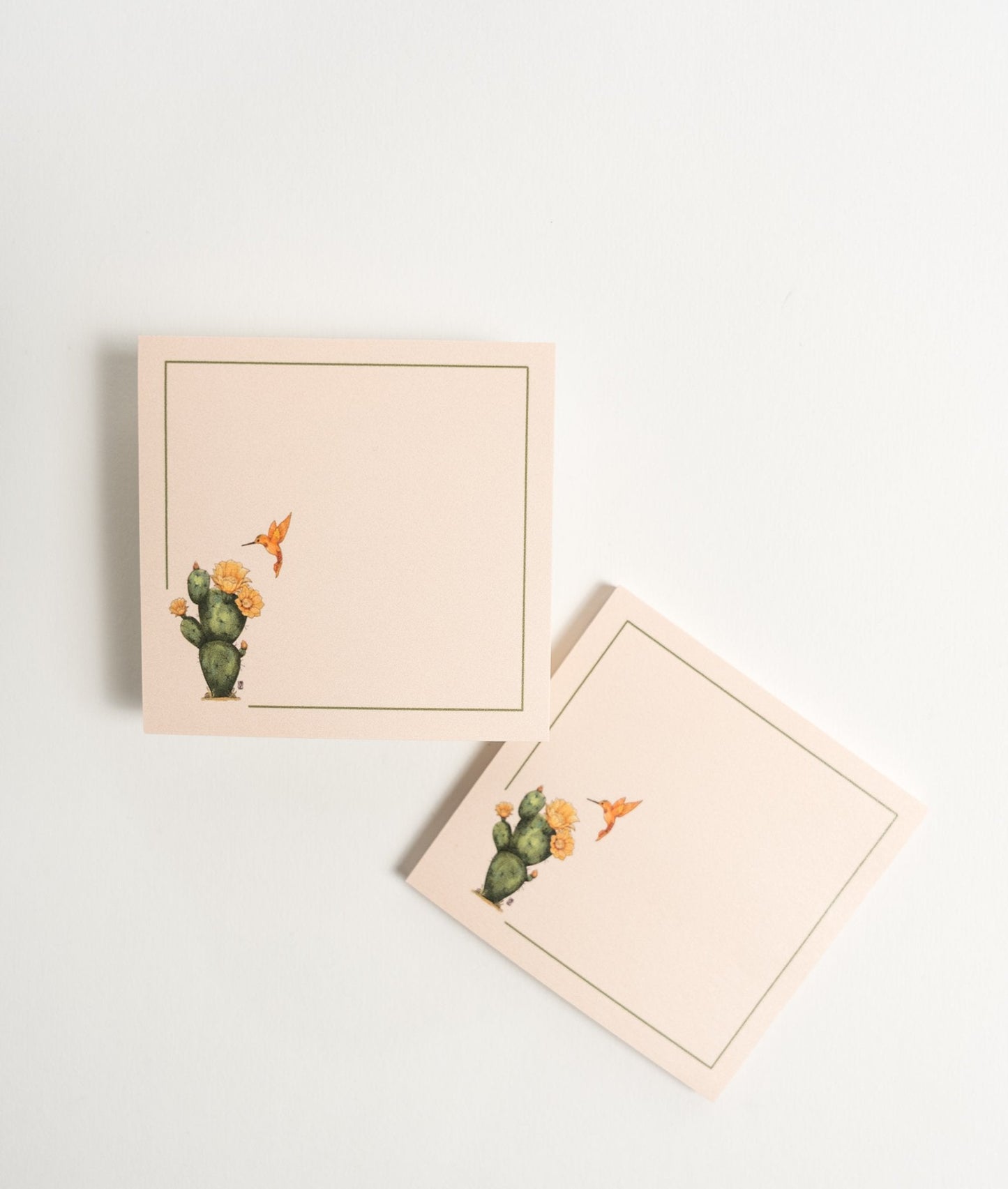 Cactus and Hummingbird Sticky Notes