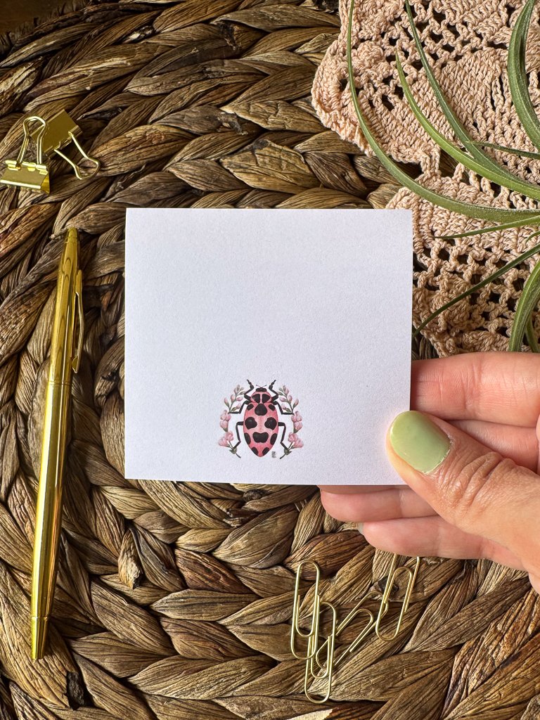 Pink Beetle Sticky Note