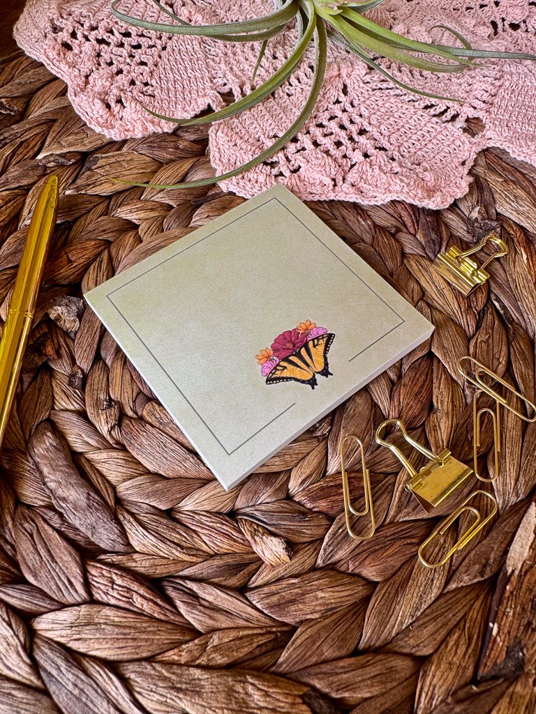 Yellow Butterfly Sticky Notes