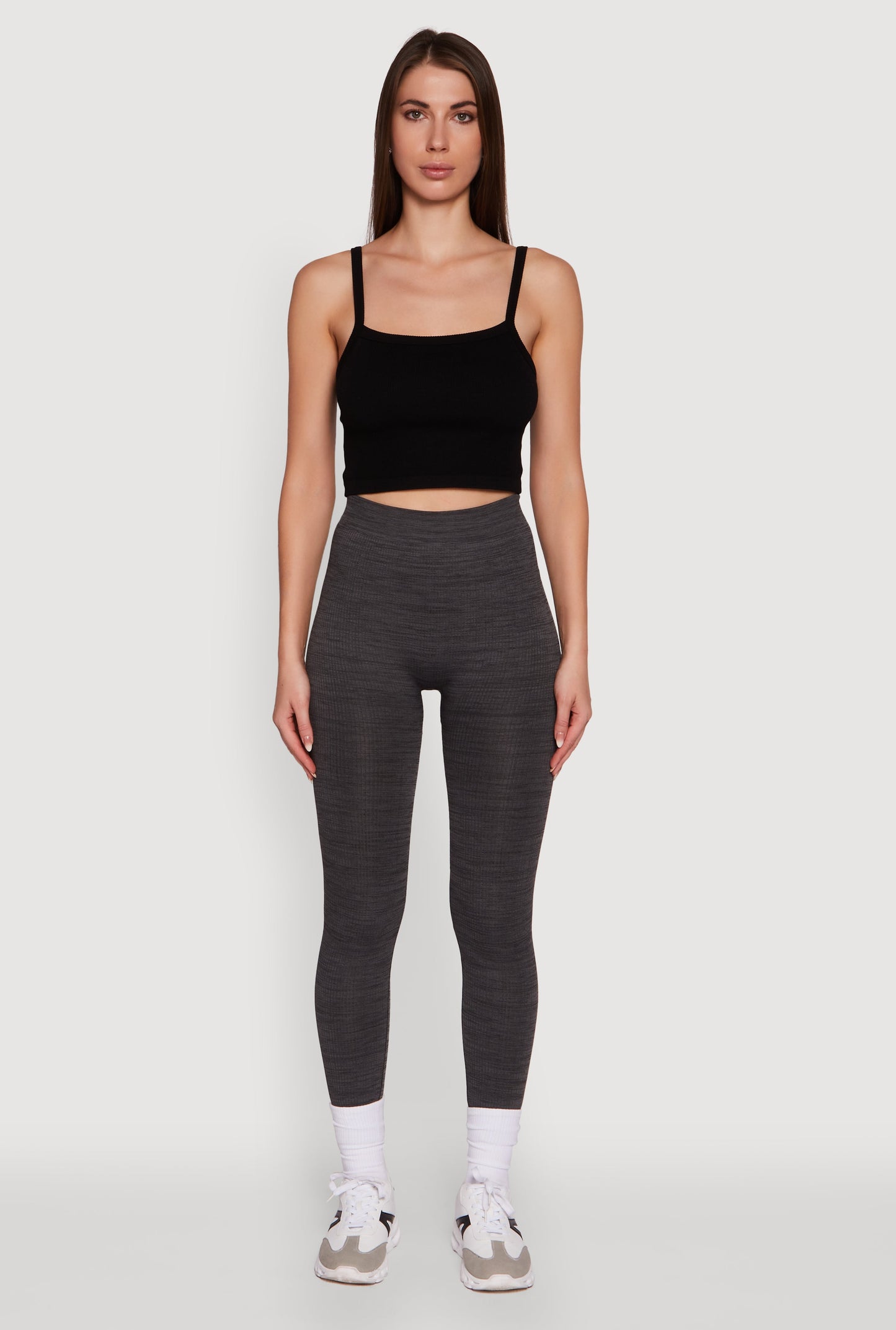 Trendy Rib Knit High Waisted Leggings