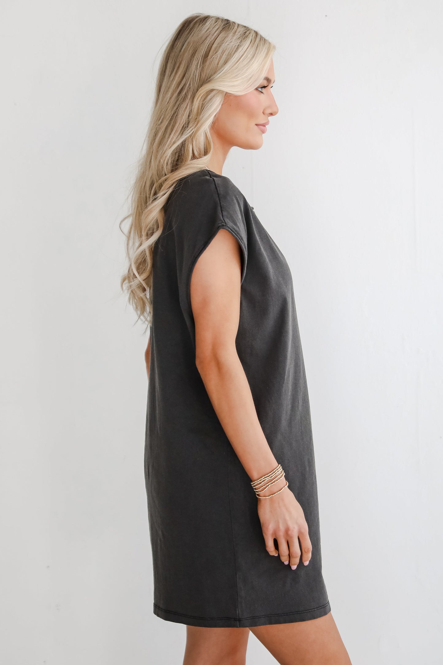Edgy Cuteness Black T-Shirt Dress - DU DEAL