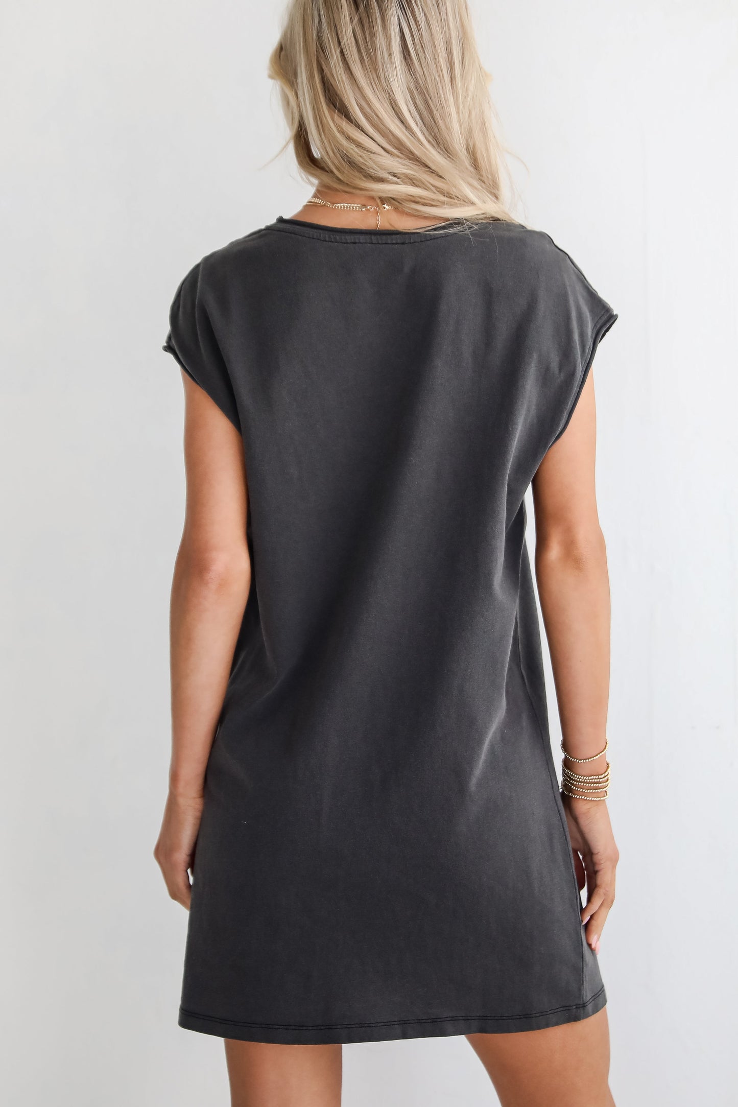 Edgy Cuteness Black T-Shirt Dress - DU DEAL