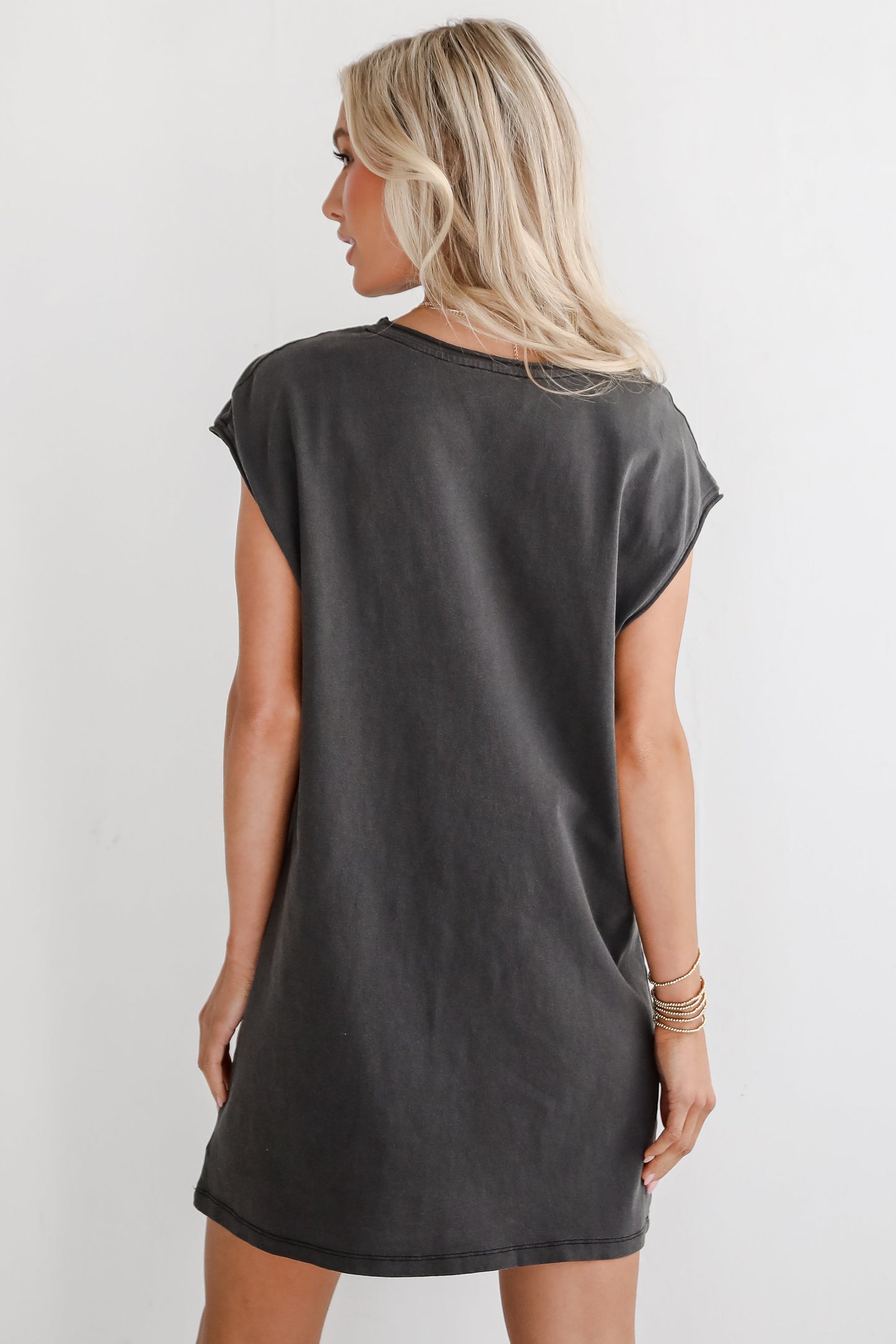 Edgy Cuteness Black T-Shirt Dress - DU DEAL