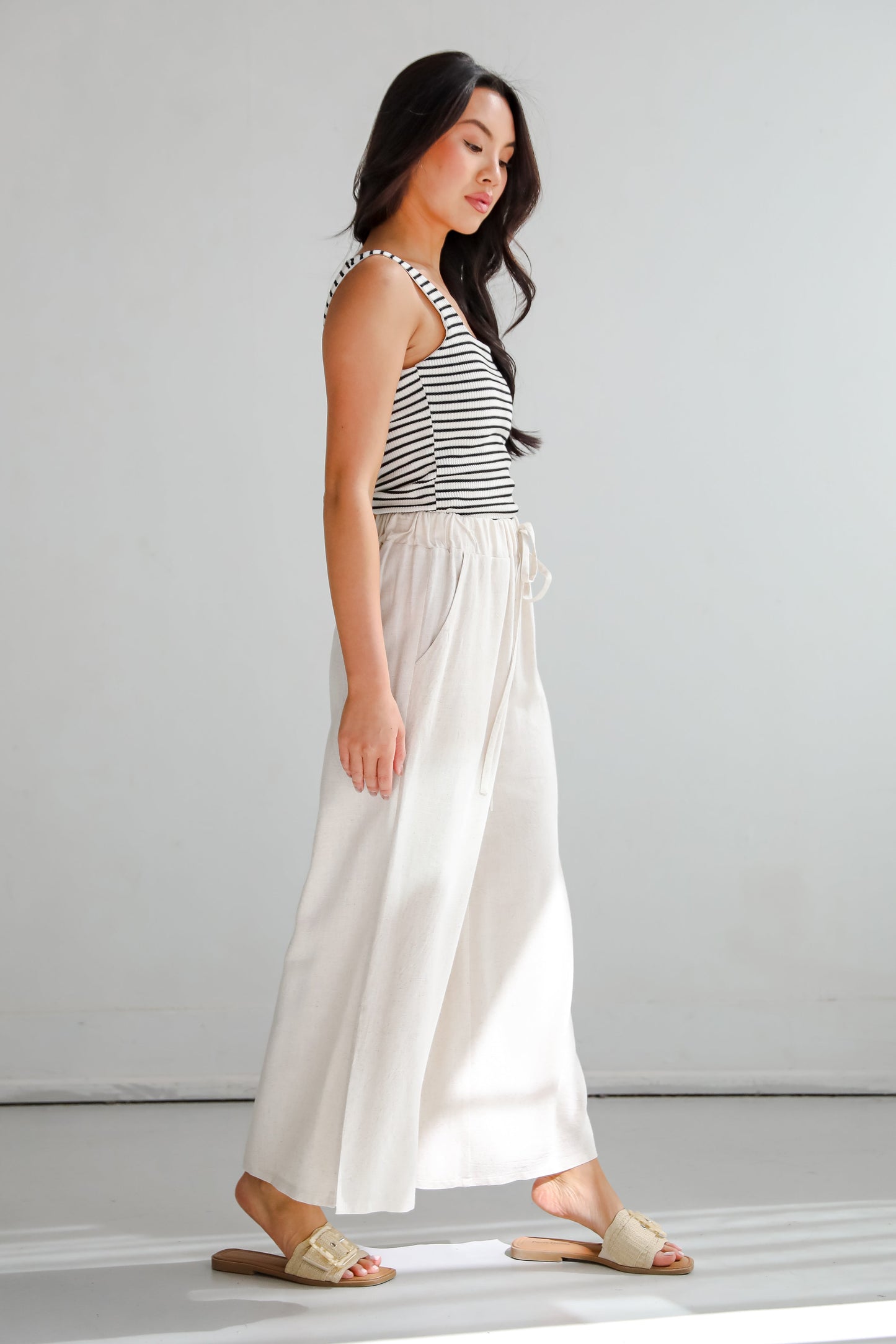 Beach Days Oatmeal Linen Pants