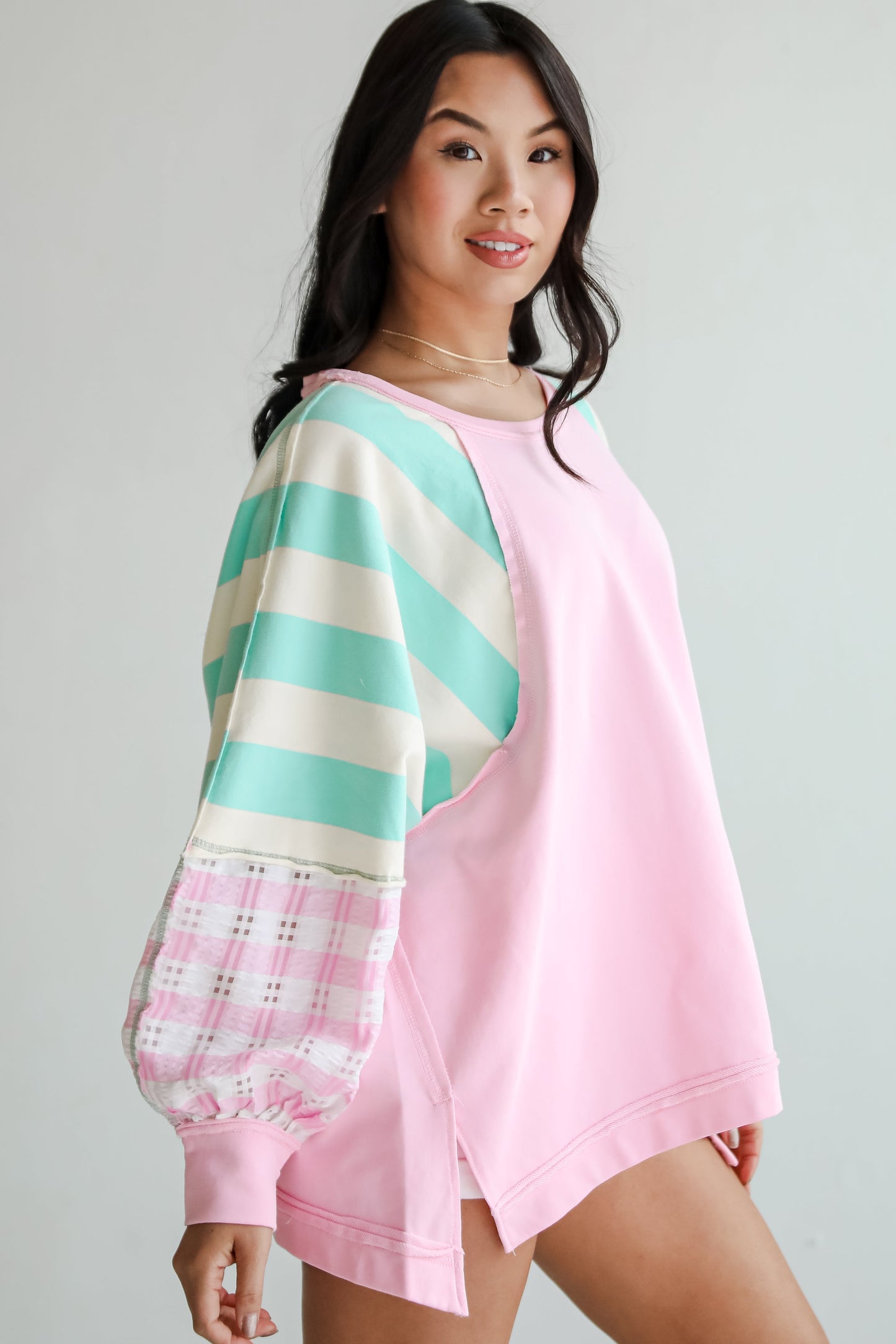 FINAL SALE - Made For You Pink Color Block Top