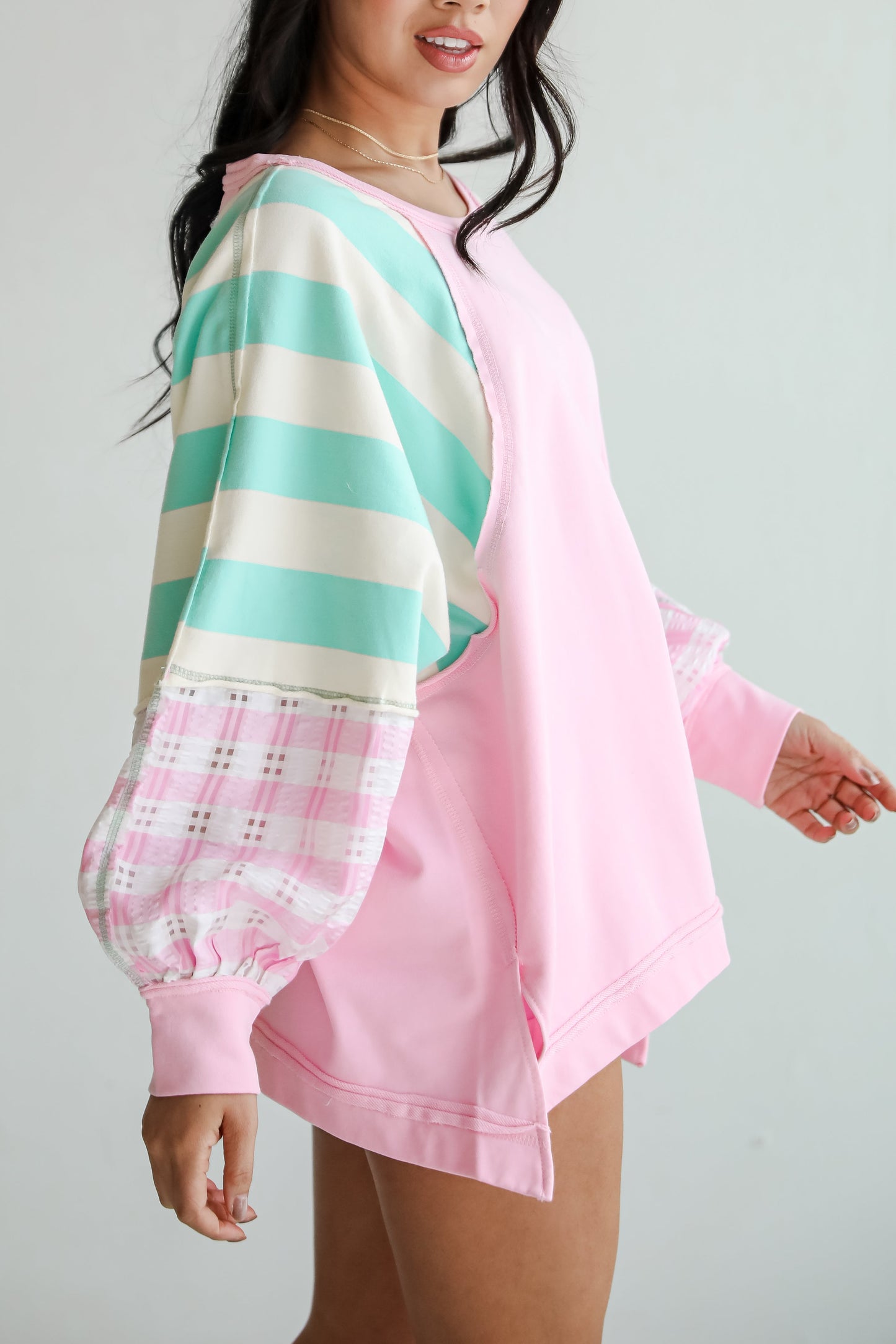 FINAL SALE - Made For You Pink Color Block Top