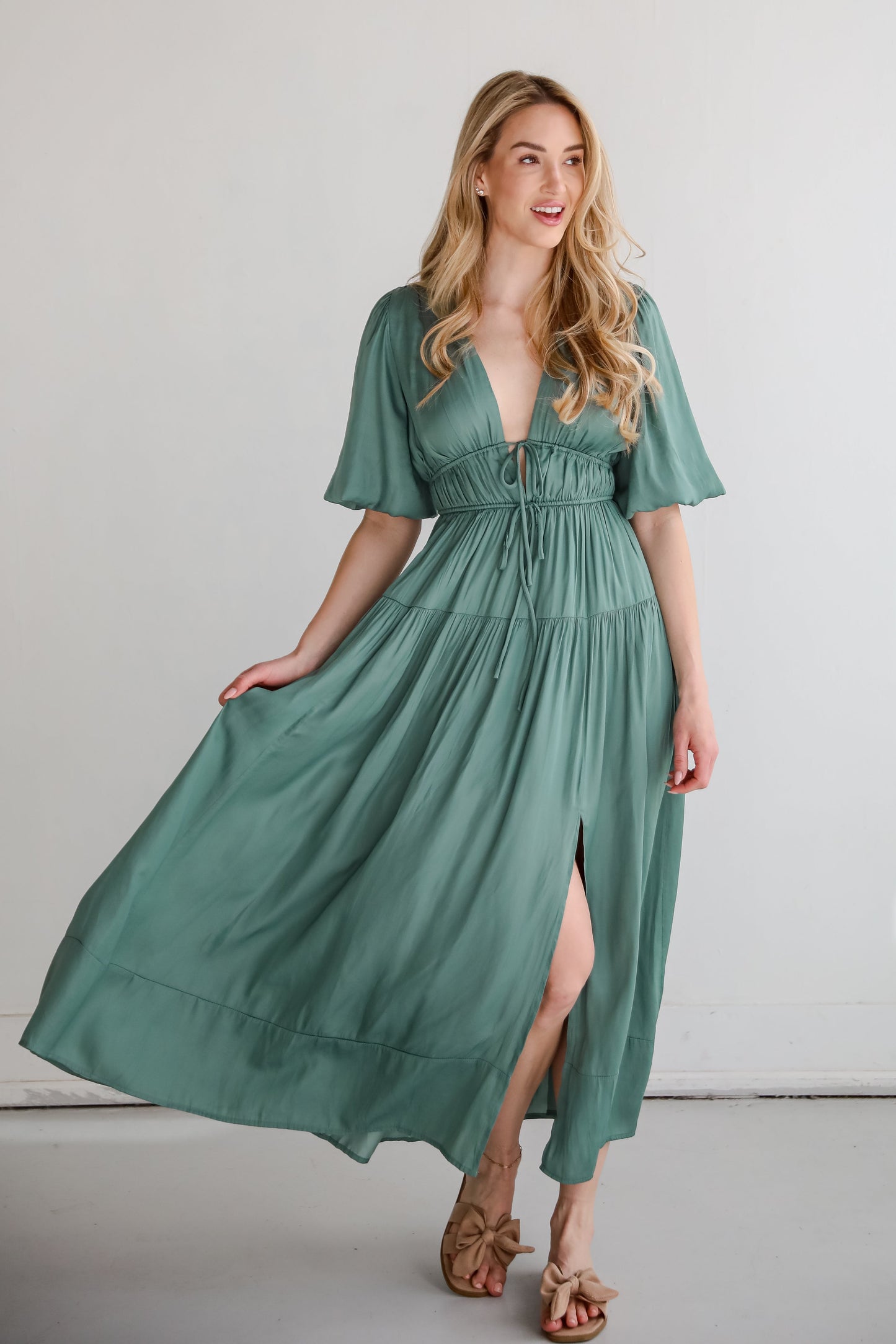 FINAL SALE - Angelic Approach Sage Maxi Dress
