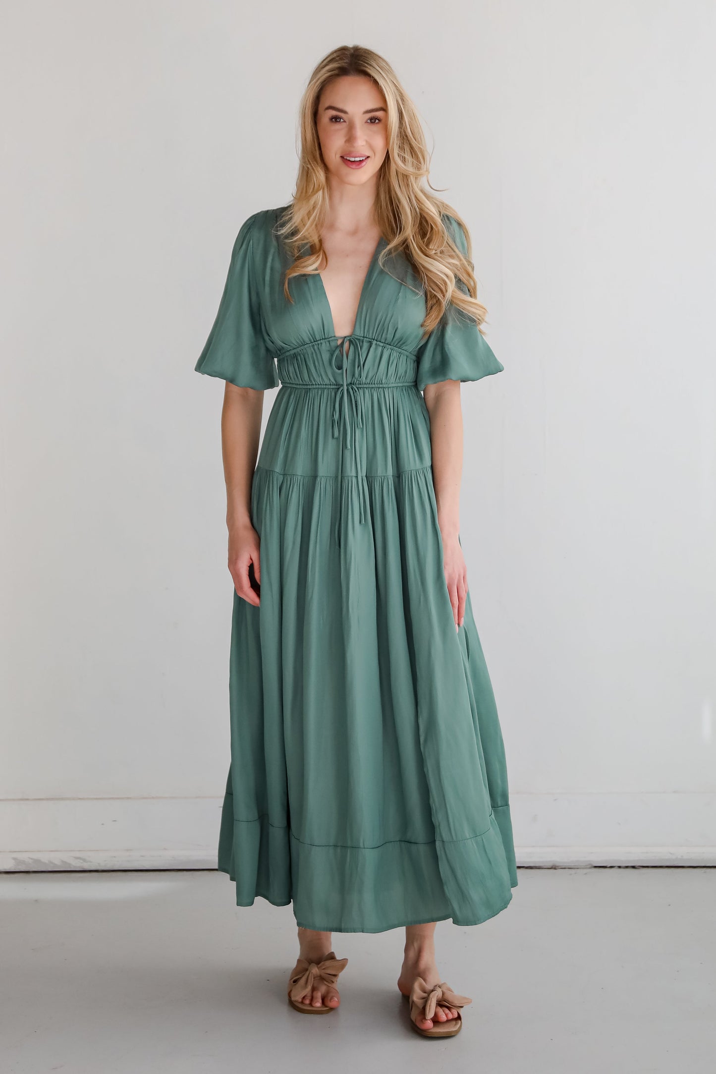 FINAL SALE - Angelic Approach Sage Maxi Dress