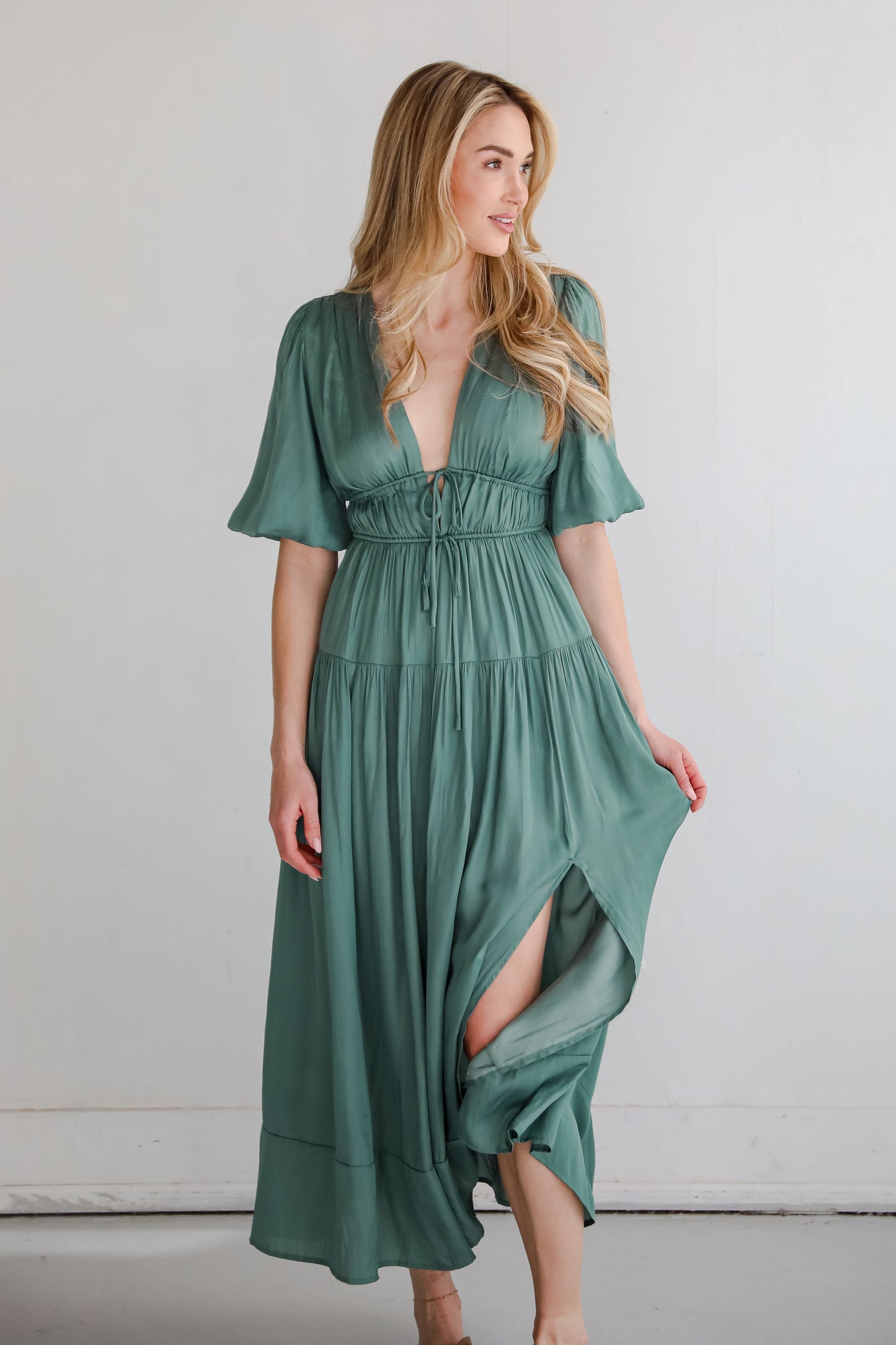FINAL SALE - Angelic Approach Sage Maxi Dress