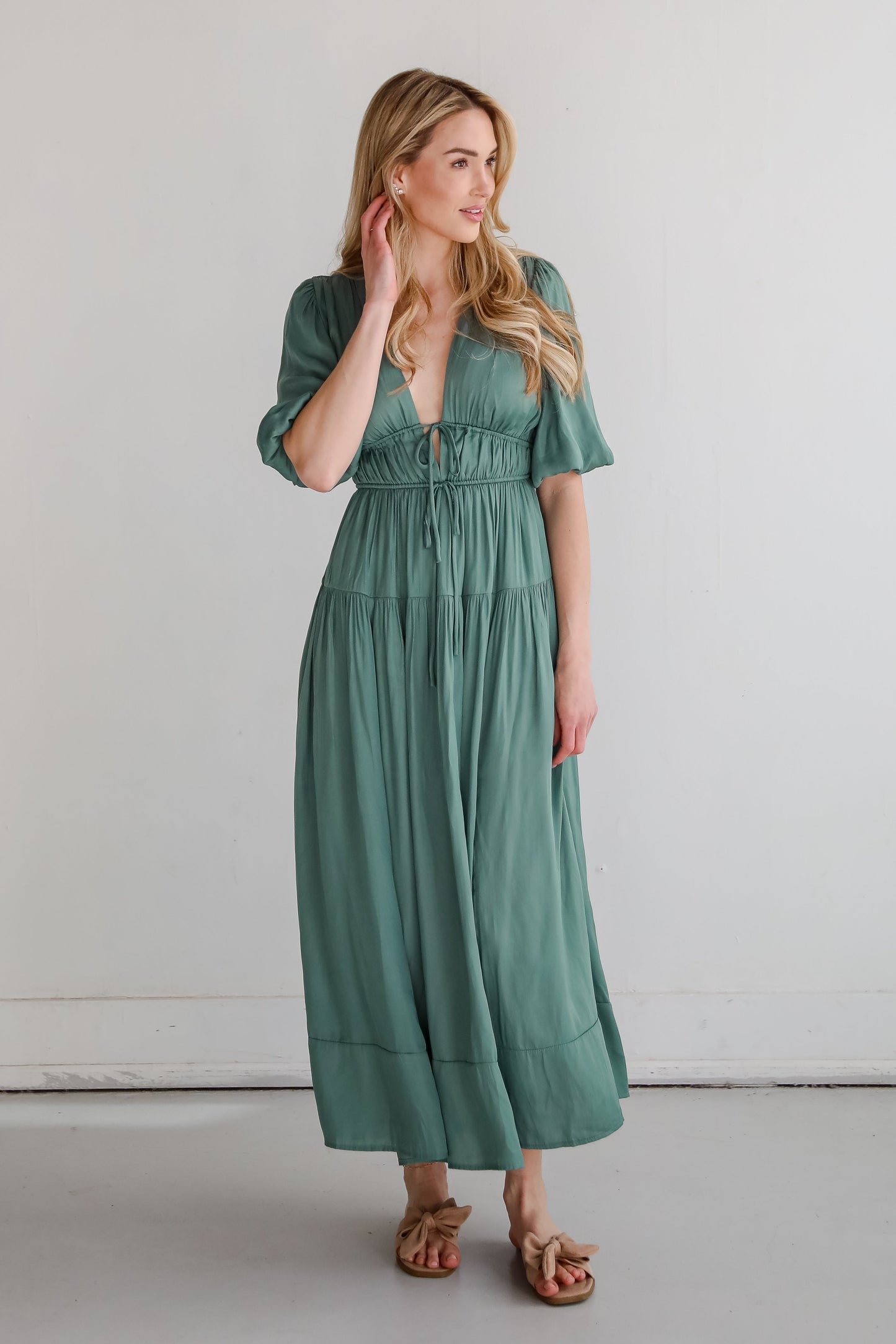 FINAL SALE - Angelic Approach Sage Maxi Dress