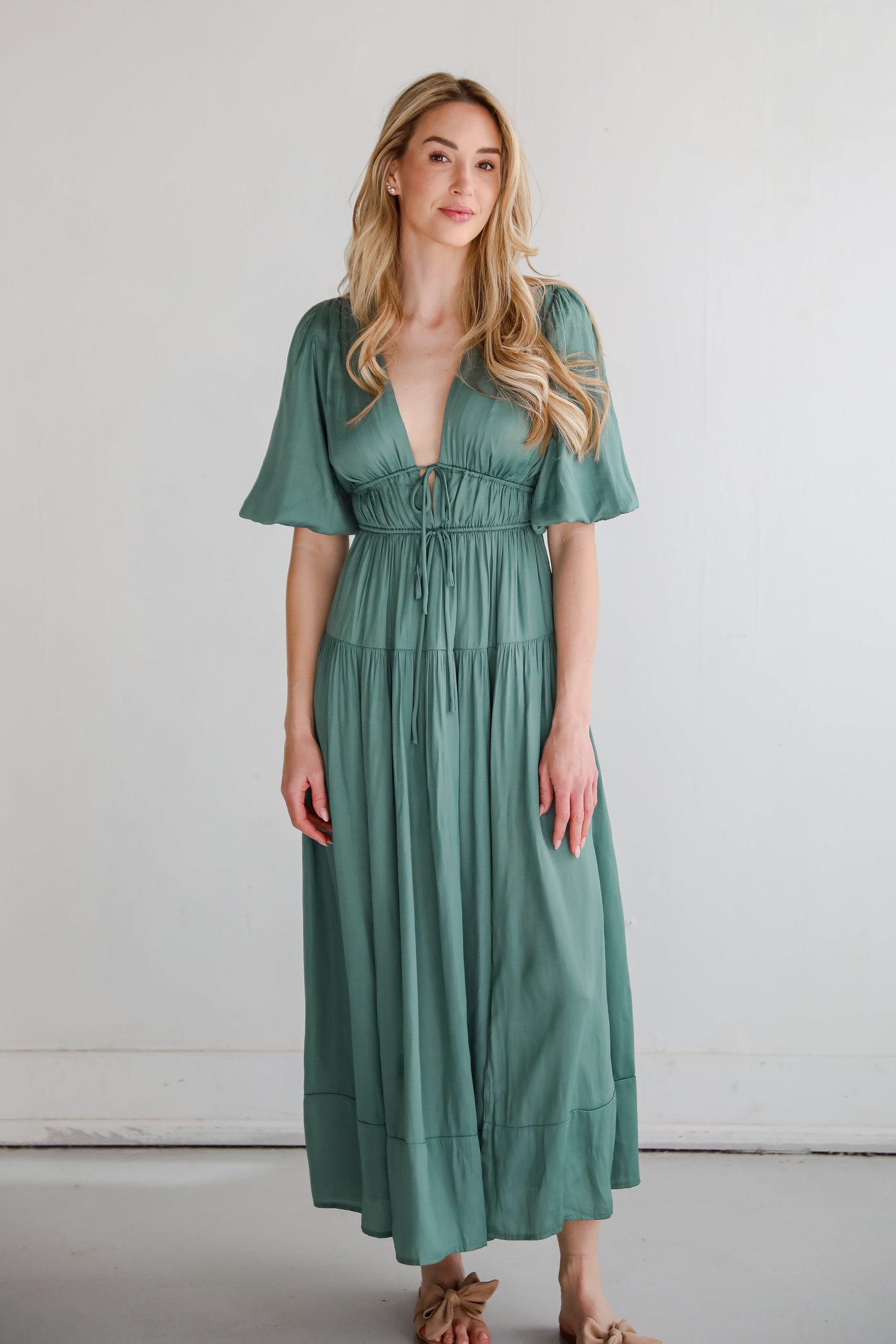 FINAL SALE - Angelic Approach Sage Maxi Dress