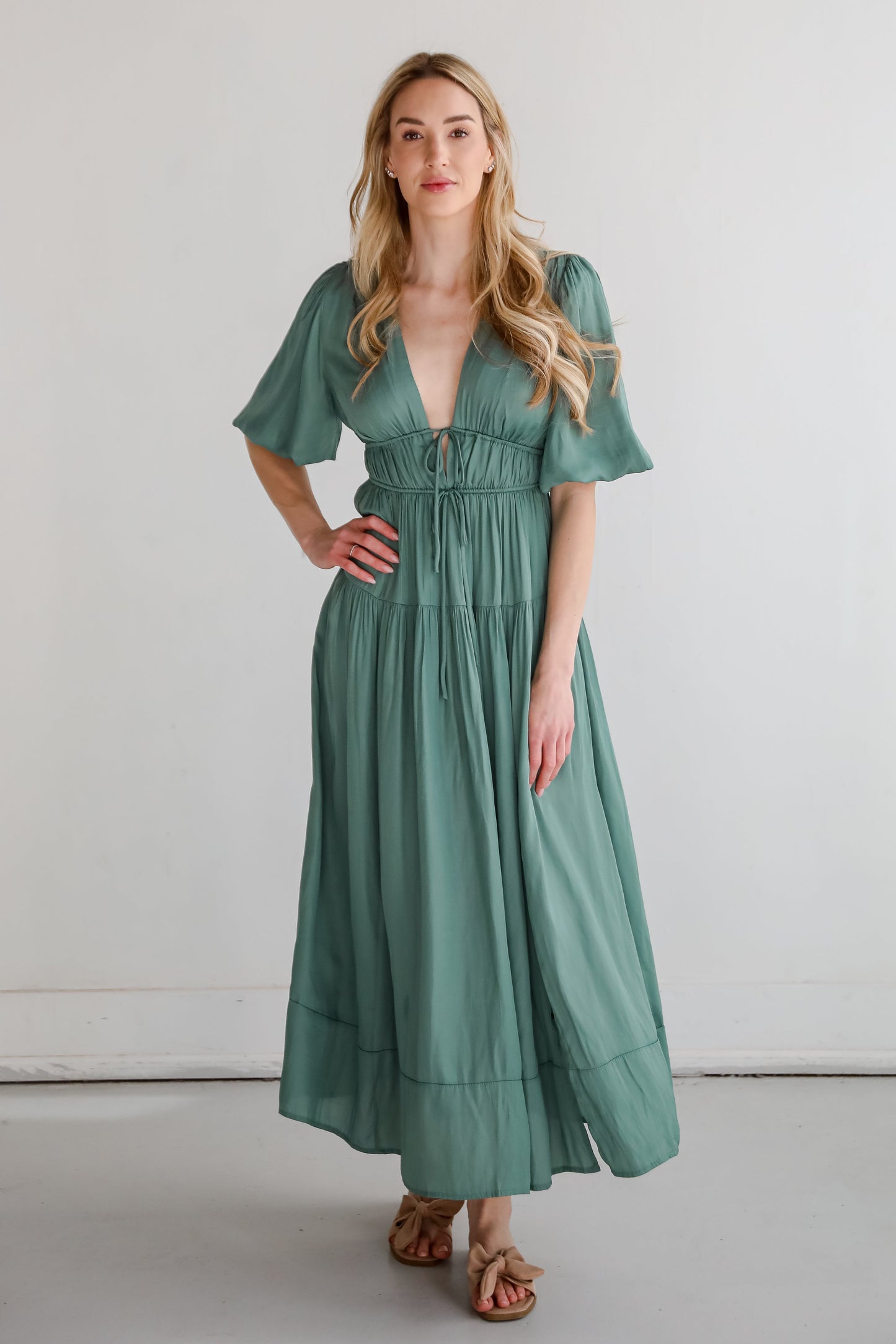 FINAL SALE - Angelic Approach Sage Maxi Dress