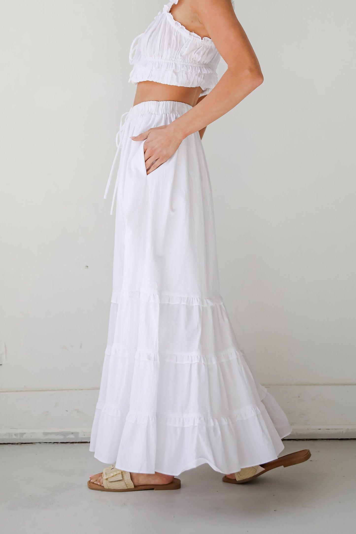 FINAL SALE - Oh-So-Darling White Ruffle Maxi Skirt