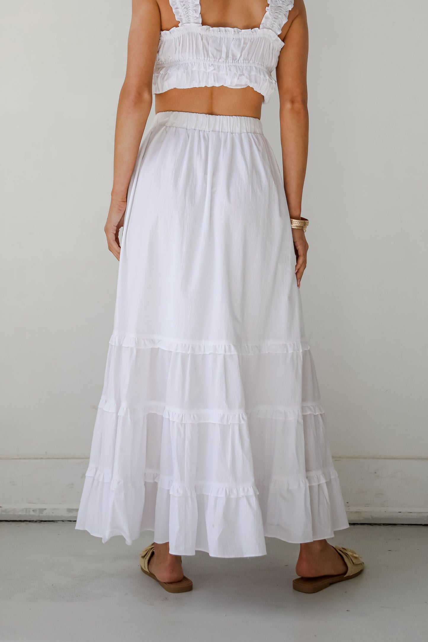 FINAL SALE - Oh-So-Darling White Ruffle Maxi Skirt