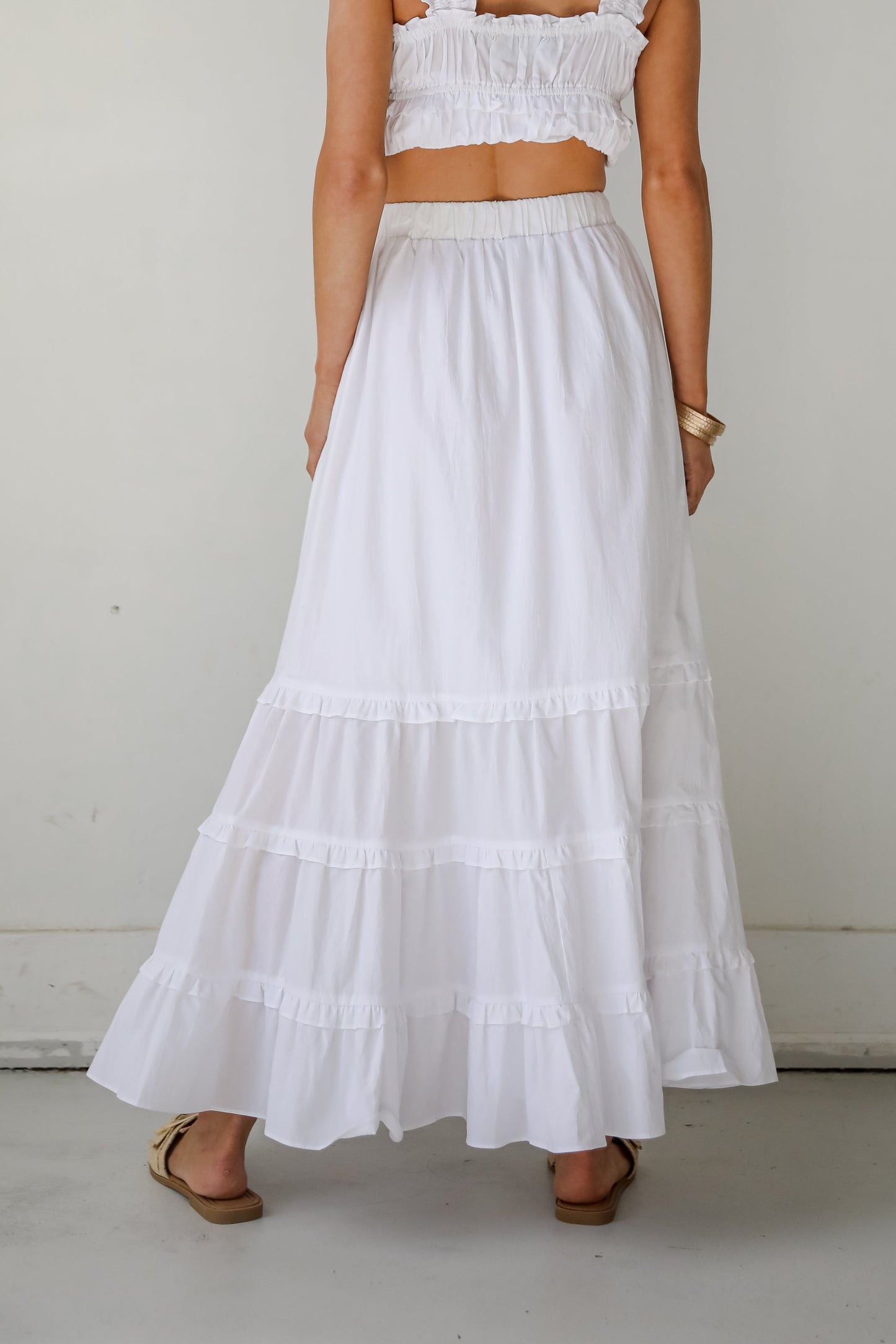 FINAL SALE - Oh-So-Darling White Ruffle Maxi Skirt