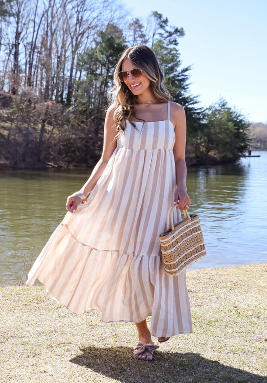 FINAL SALE - Modern Passion Striped Maxi Dress