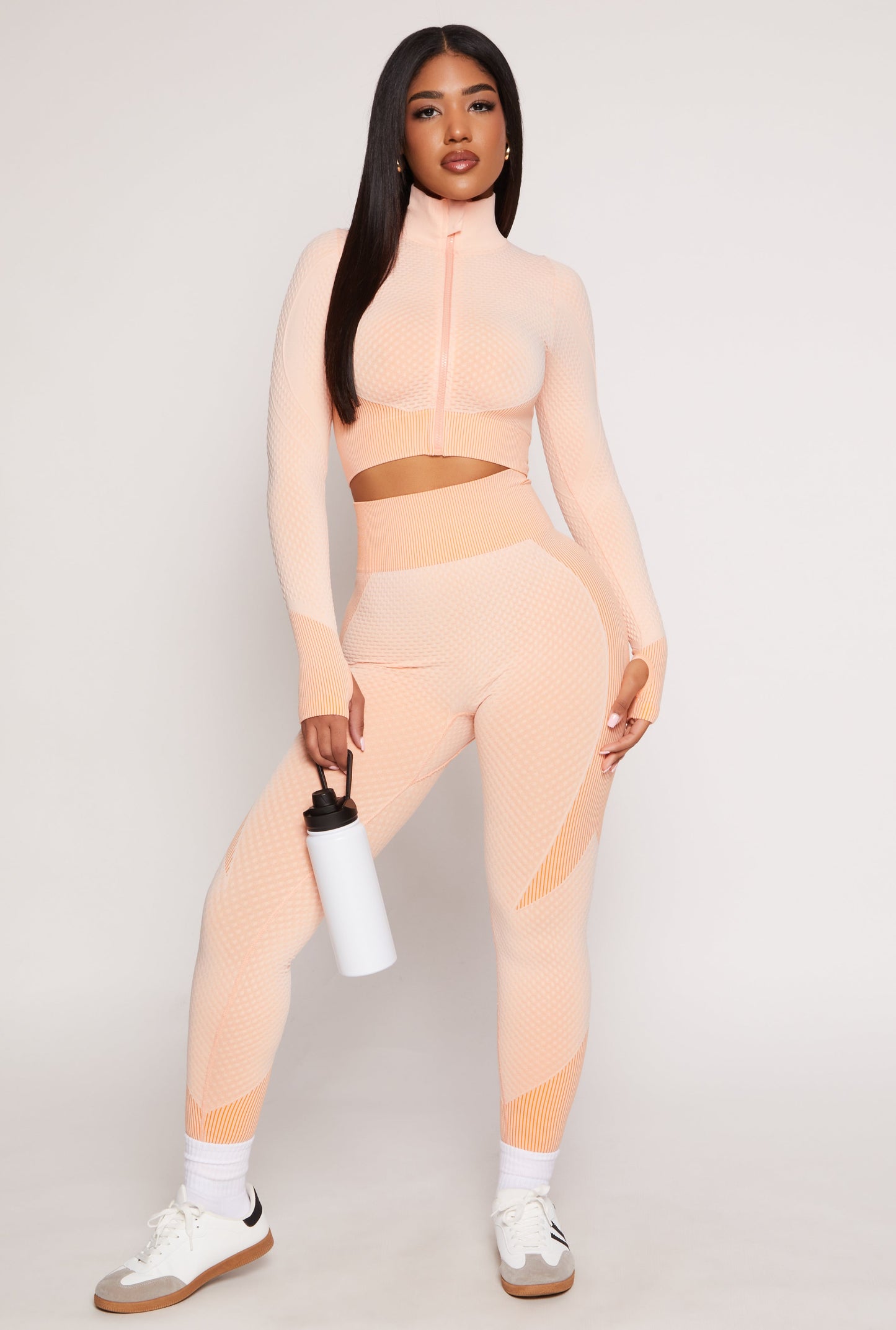 Seamless Textured Knit High Waist Leggings
