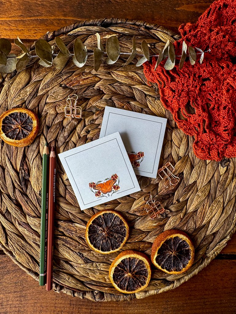 Orange Butterfly Sticky Note