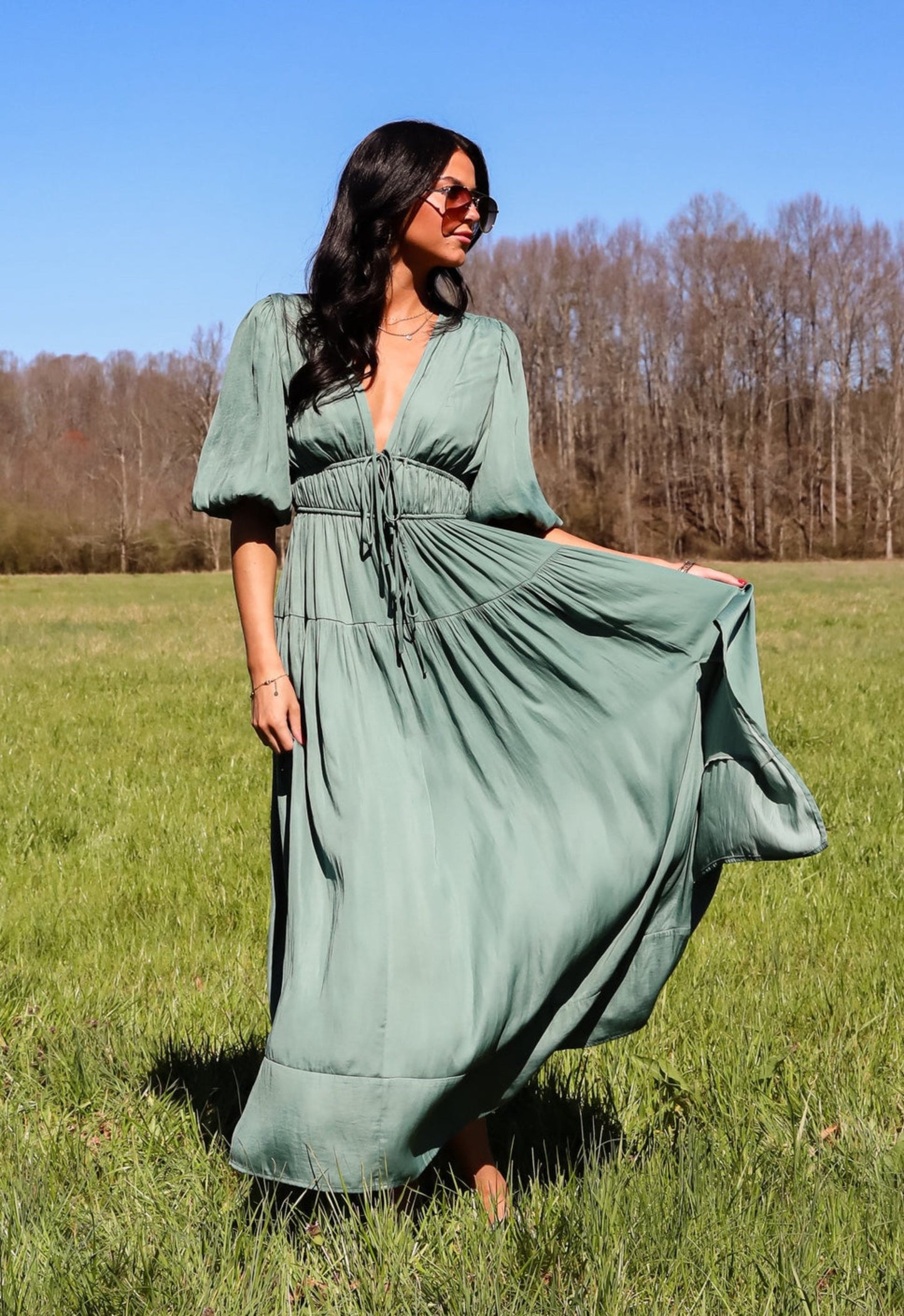 FINAL SALE - Angelic Approach Sage Maxi Dress