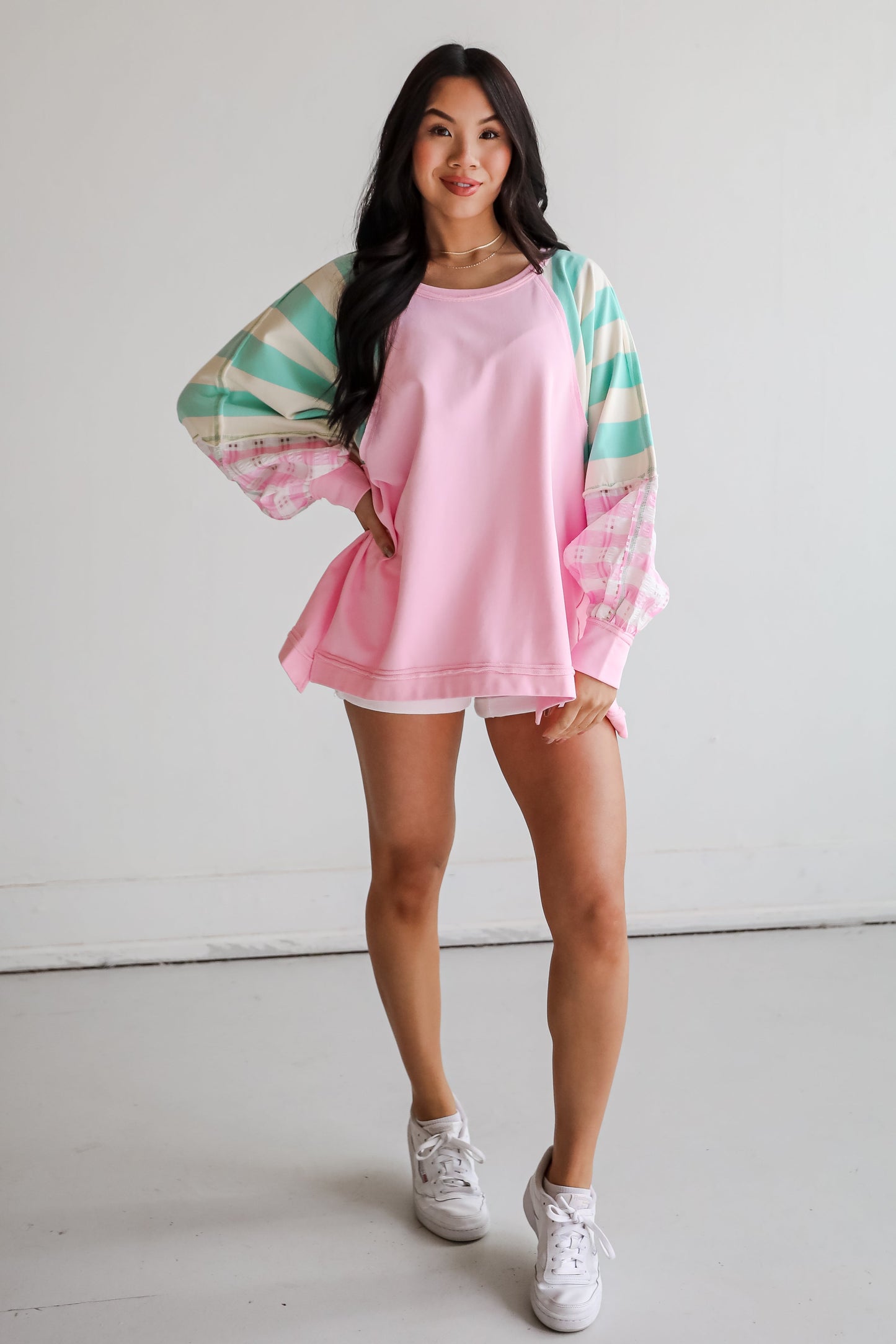 FINAL SALE - Made For You Pink Color Block Top